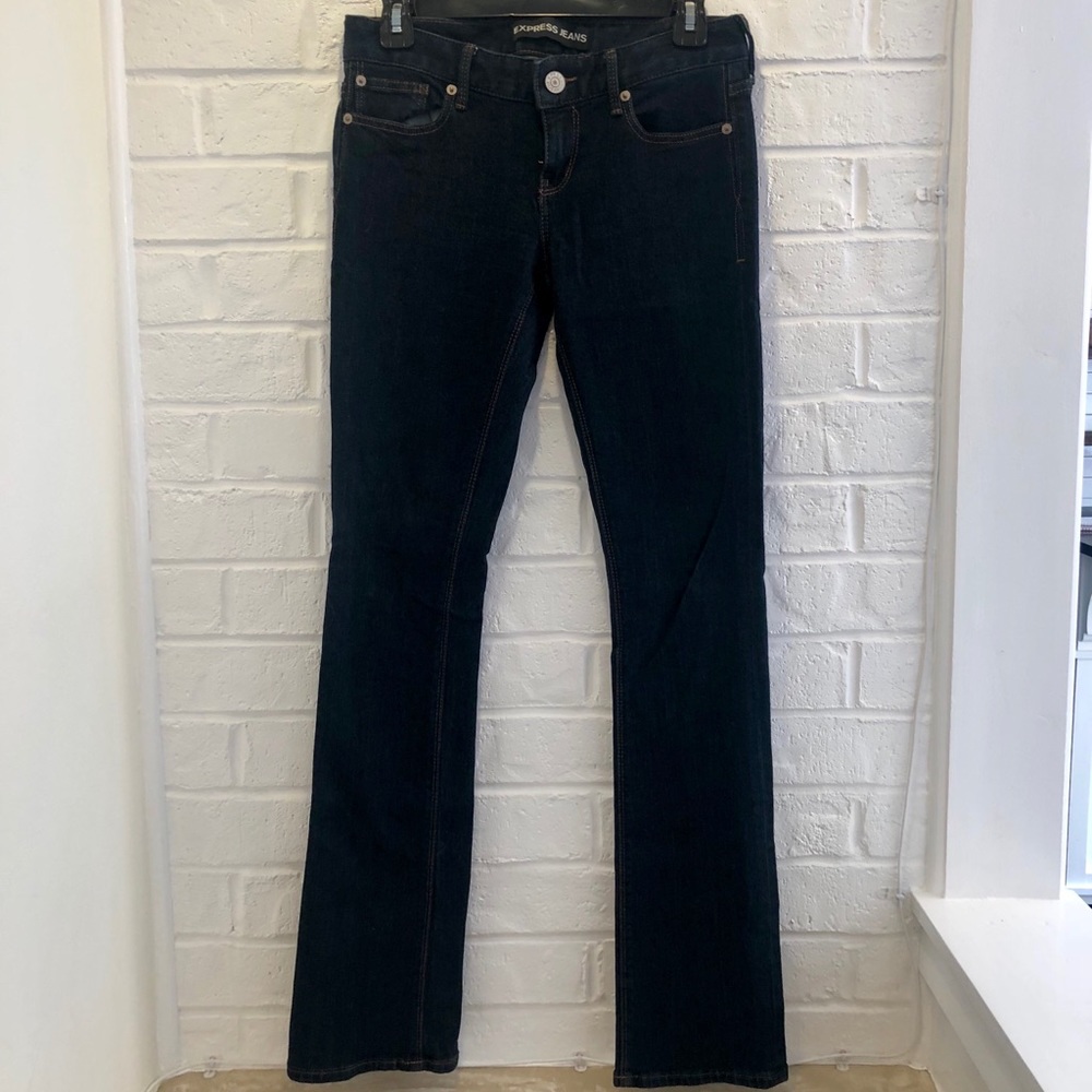 Express Stella Barely Boot Dark Wash Jeans